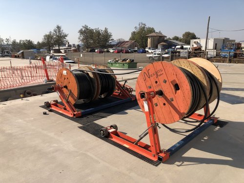 Cable reels on site