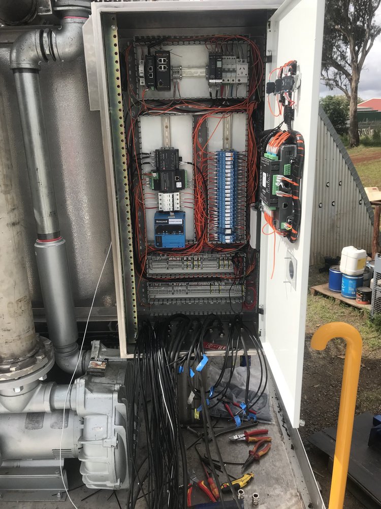 Control wiring on the evaporation plant