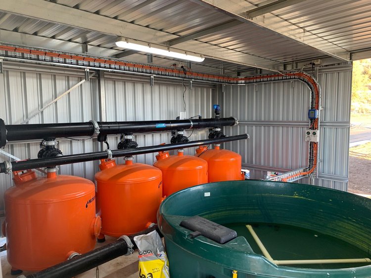Pump station on the dam